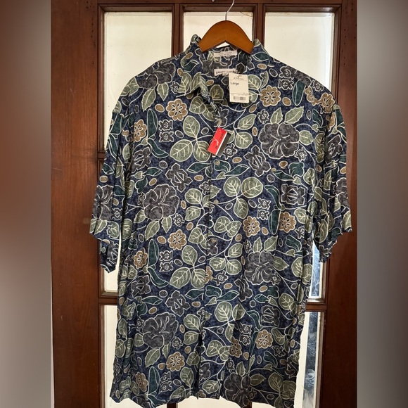 Pierre Cardin Blue and Green Casual Button Down Shirt - Picture 6 of 7